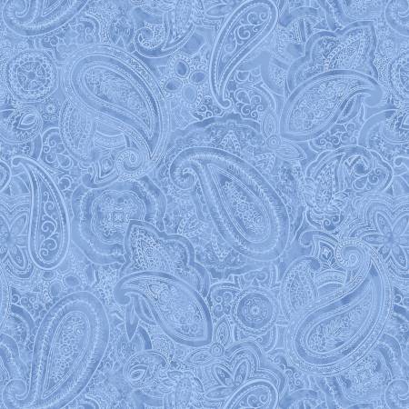 Blue Paisley 108" Cotton (BQ3849 - 75) – Sold in UNITS of ¼ metre - Maple Leaf Quilting Company Ltd.