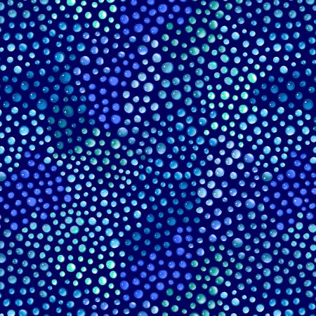 Blue Water Droplets 108" Cotton (BQ3328 - 77) – Sold in UNITS of ¼ metre - Maple Leaf Quilting Company Ltd.