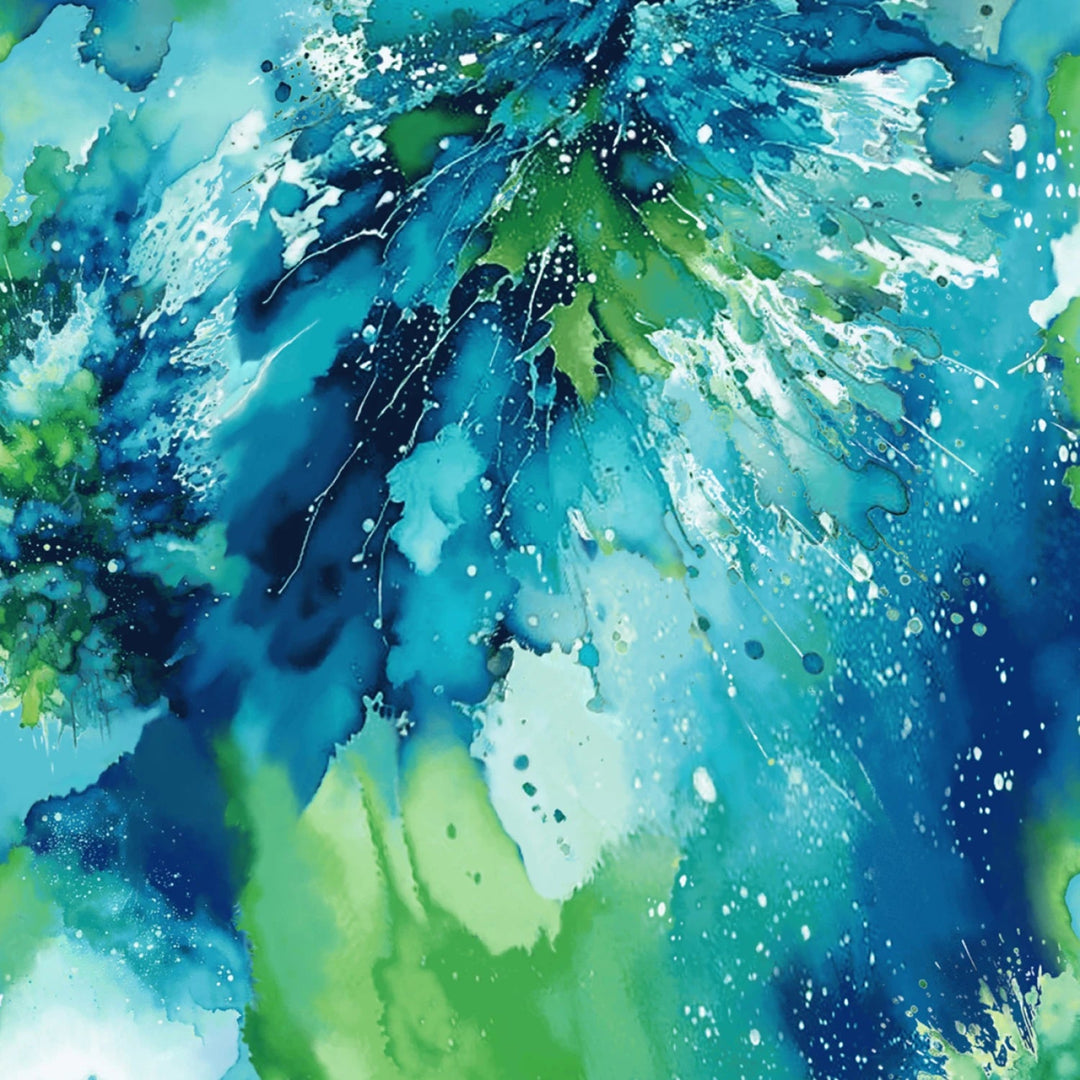 Blue/Green Splash of Colours 108in Wide | Watercolour Wonder 108in by City Art Studio Collection (2228-76) - Maple Leaf Quilting Company Ltd.