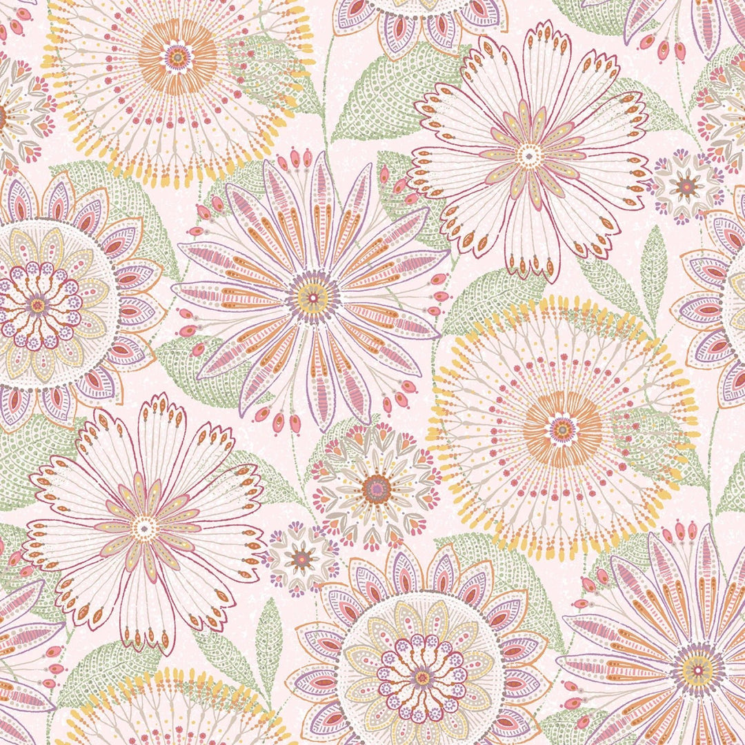 Blush Floral Medallions (12in Repeat) 108" Cotton (3350W - 22) – Sold in UNITS of ¼ metre - Maple Leaf Quilting Company Ltd.