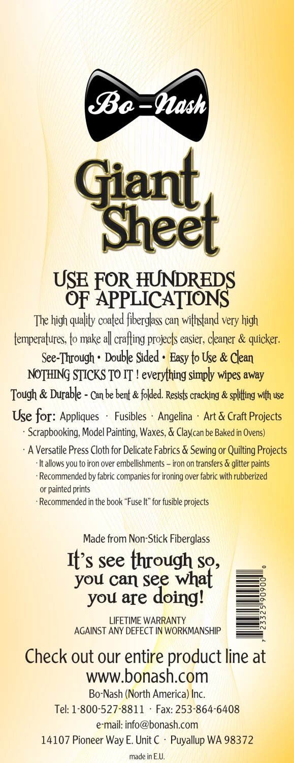 BO - NASH Non Stick Craft Sheet 12in x 18in (BO1003) - Maple Leaf Quilting Company Ltd.