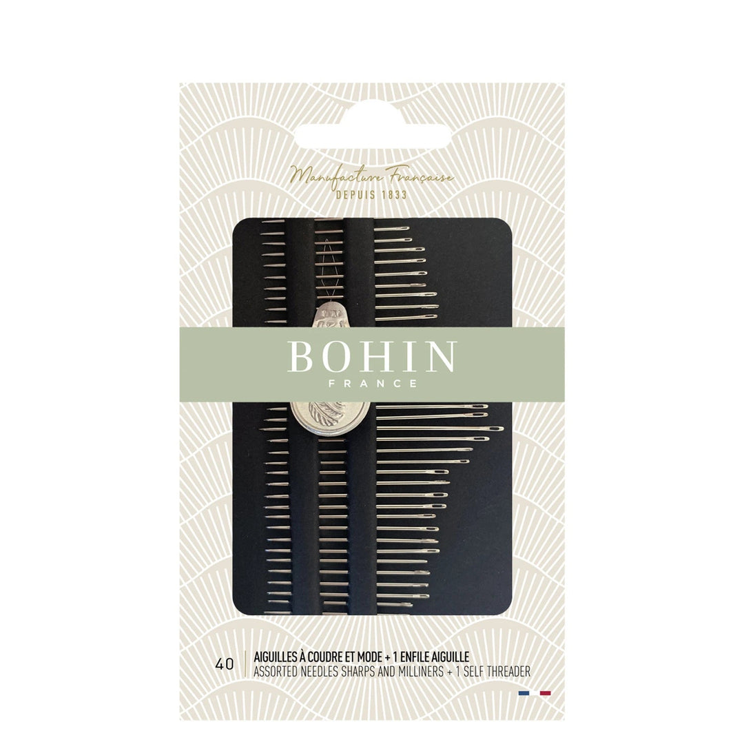 Bohin Assorted Sharps & Milliners Needles & 1 Self Threader x 40pc (BOH05099) - Maple Leaf Quilting Company Ltd.