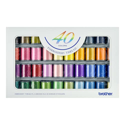 Brother 40 - Colour Embroidery Thread Set - 300 m spools (SA740) - Maple Leaf Quilting Company Ltd.