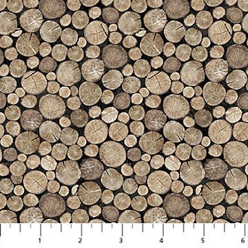 Brown Crossgrain Logs - Winter Woodland | 43/44" Cotton (28872 - 14) - Sold in UNITS of ¼ metre - Maple Leaf Quilting Company Ltd.