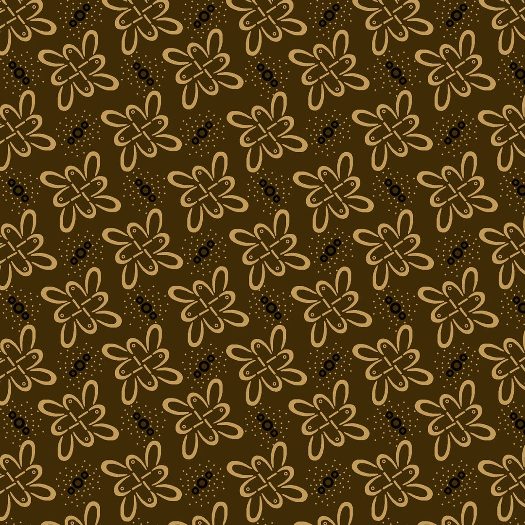 Brown Filagree Geo | 43/44" Cotton (1063 - 33) - Sold in UNITS of ¼ metre - Maple Leaf Quilting Company Ltd.