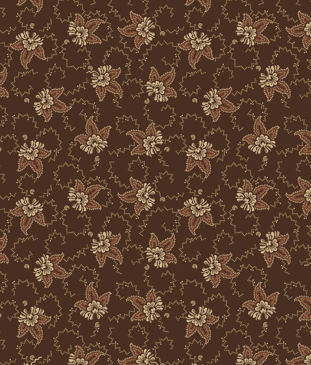 Brown Tossed Flower 44” - (R621365D - BROWN) – Sold in UNITS of ¼ metre - Maple Leaf Quilting Company Ltd.