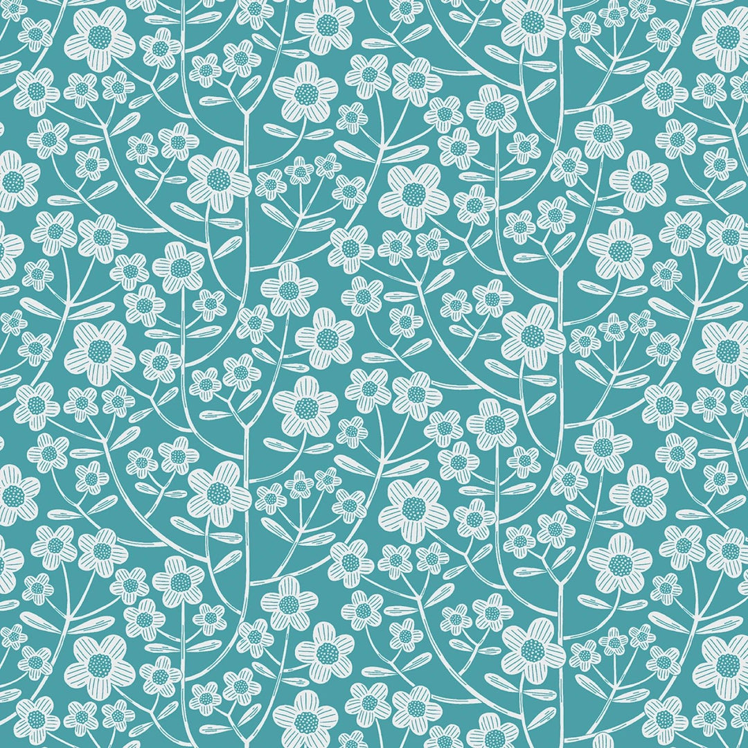 Brynn Turquoise 108” Cotton (16450WB - 84) - Sold in UNITS of 1/4 metre - Maple Leaf Quilting Company Ltd.