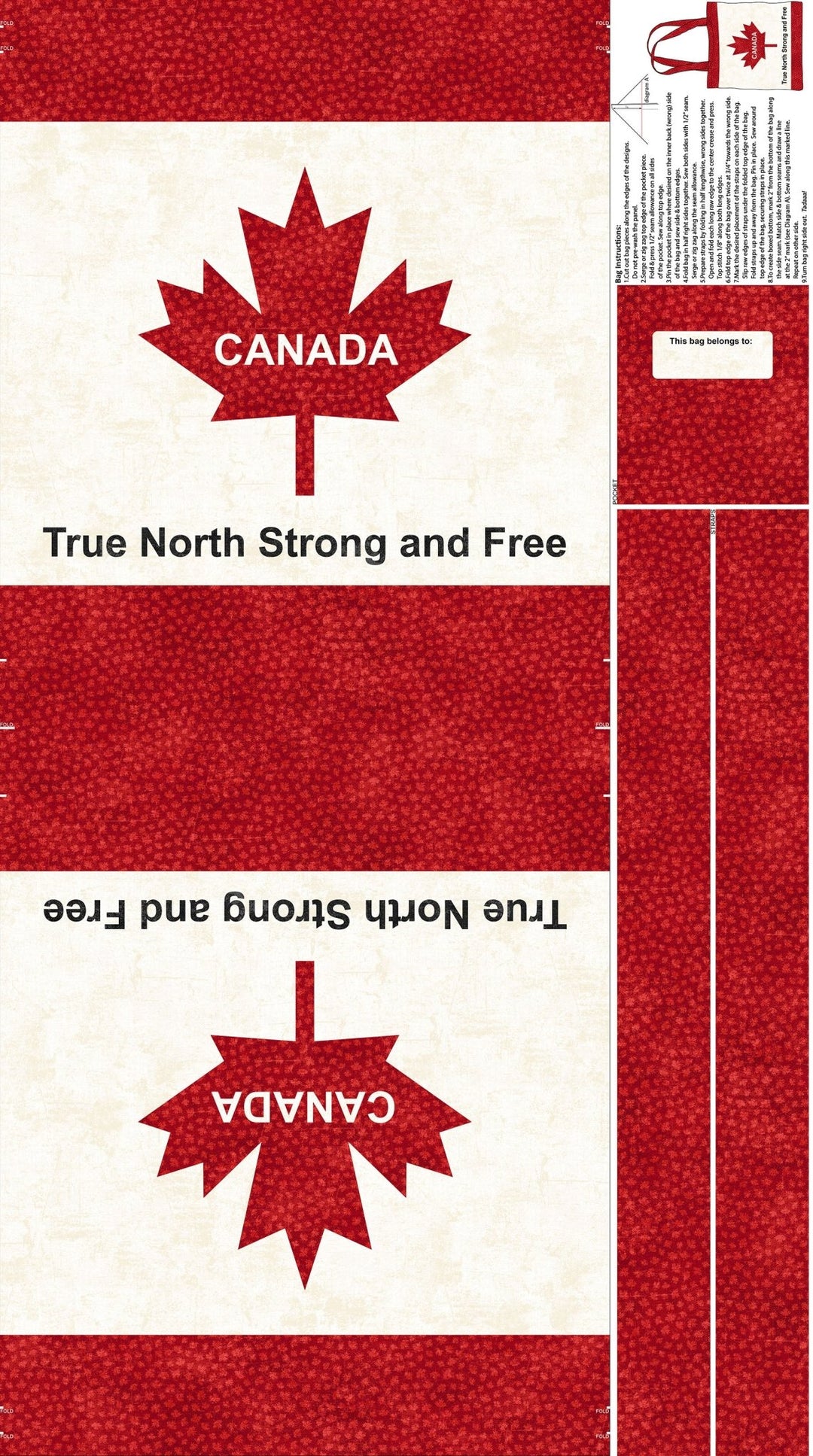 Canadian Classics 3 by Northcott - 24" x 43" Canvas Bag Panel (C28775 - 11) - Maple Leaf Quilting Company Ltd.