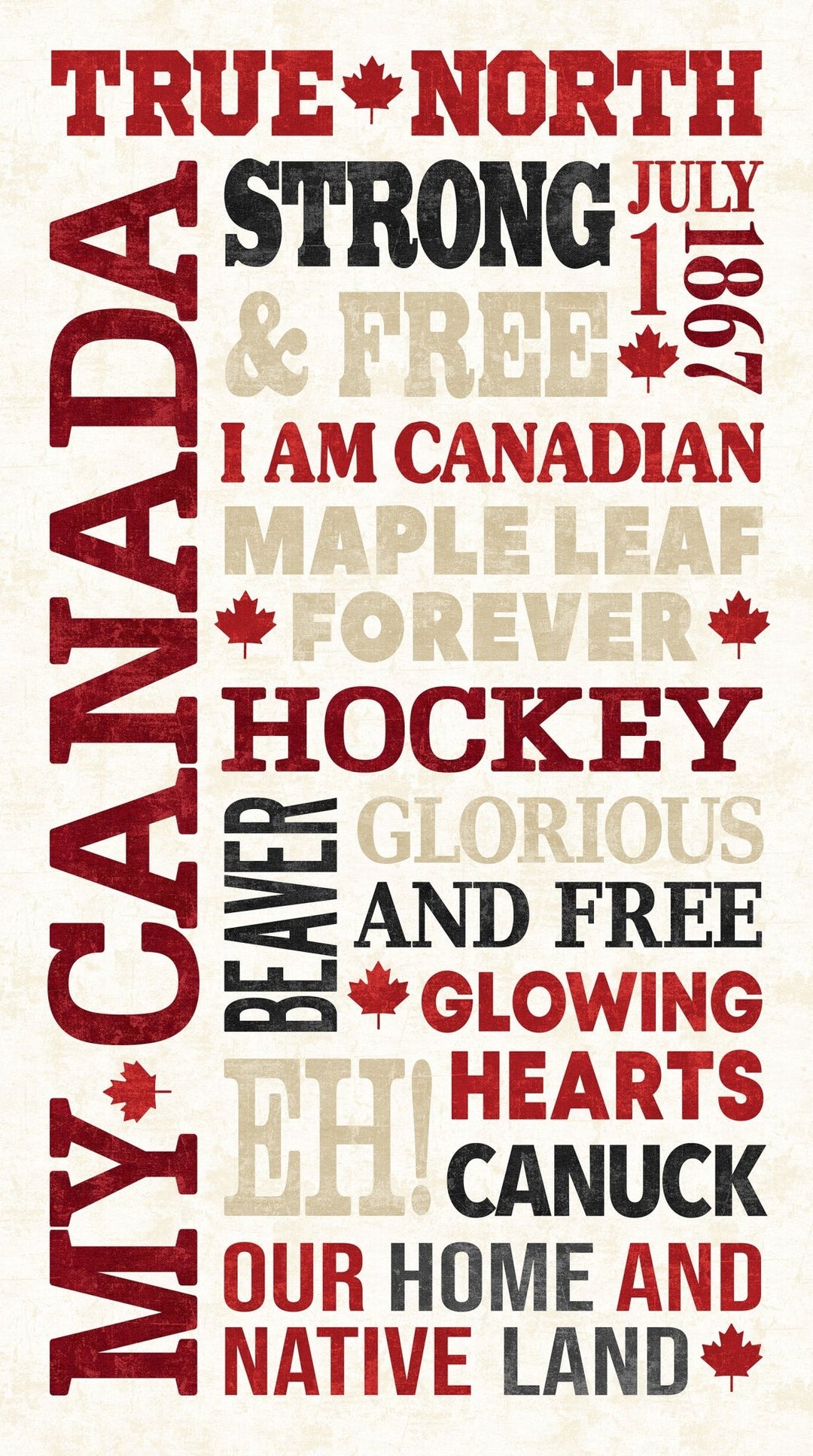Canadian Classics 3 by Northcott - 24" x 43" True North Strong Panel (28778 - 11) - Maple Leaf Quilting Company Ltd.
