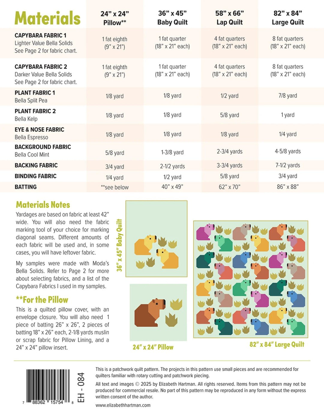 Capybara Club (EH084) - Maple Leaf Quilting Company Ltd.