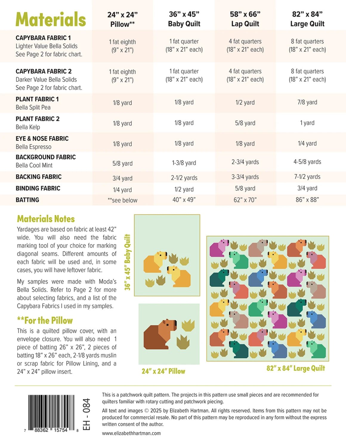 Capybara Club (EH084) - Maple Leaf Quilting Company Ltd.