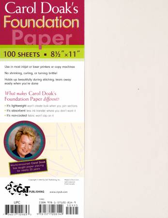 Carol Doak's Foundation Paper - Maple Leaf Quilting Company Ltd.