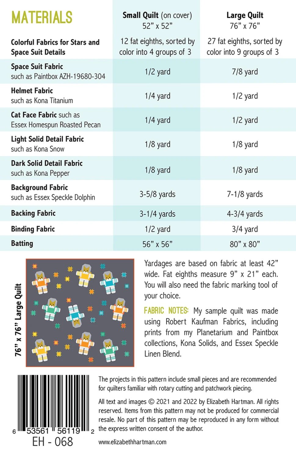 Cats in Space (EH068) - Maple Leaf Quilting Company Ltd.