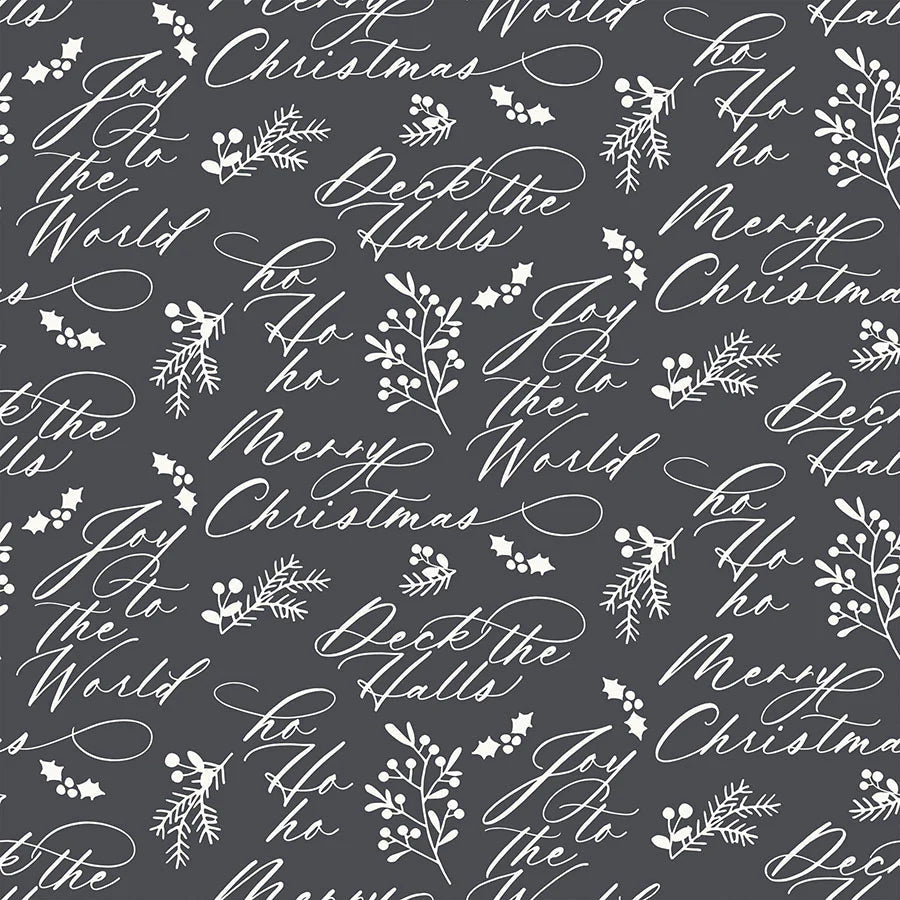 Charcoal - Holiday Wishes 44" Wide Cotton (66250503-02) 🇨🇦 - Maple Leaf Quilting Company Ltd.
