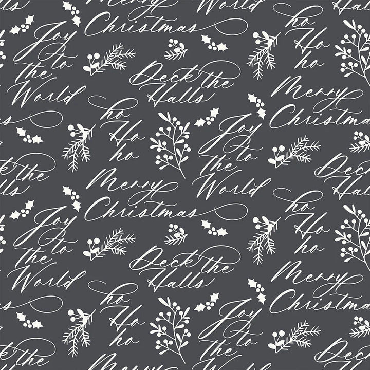 Charcoal - Holiday Wishes 44" Wide Cotton (66250503-02) 🇨🇦 - Maple Leaf Quilting Company Ltd.
