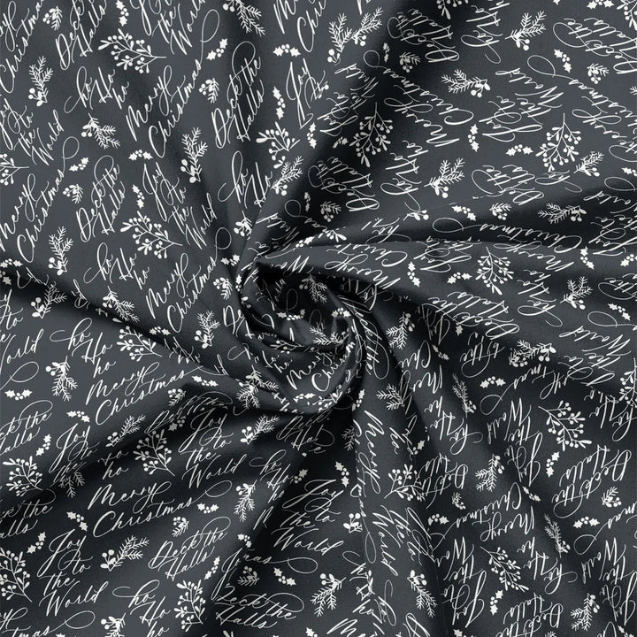 Charcoal - Holiday Wishes 44" Wide Cotton (66250503-02) 🇨🇦 - Maple Leaf Quilting Company Ltd.