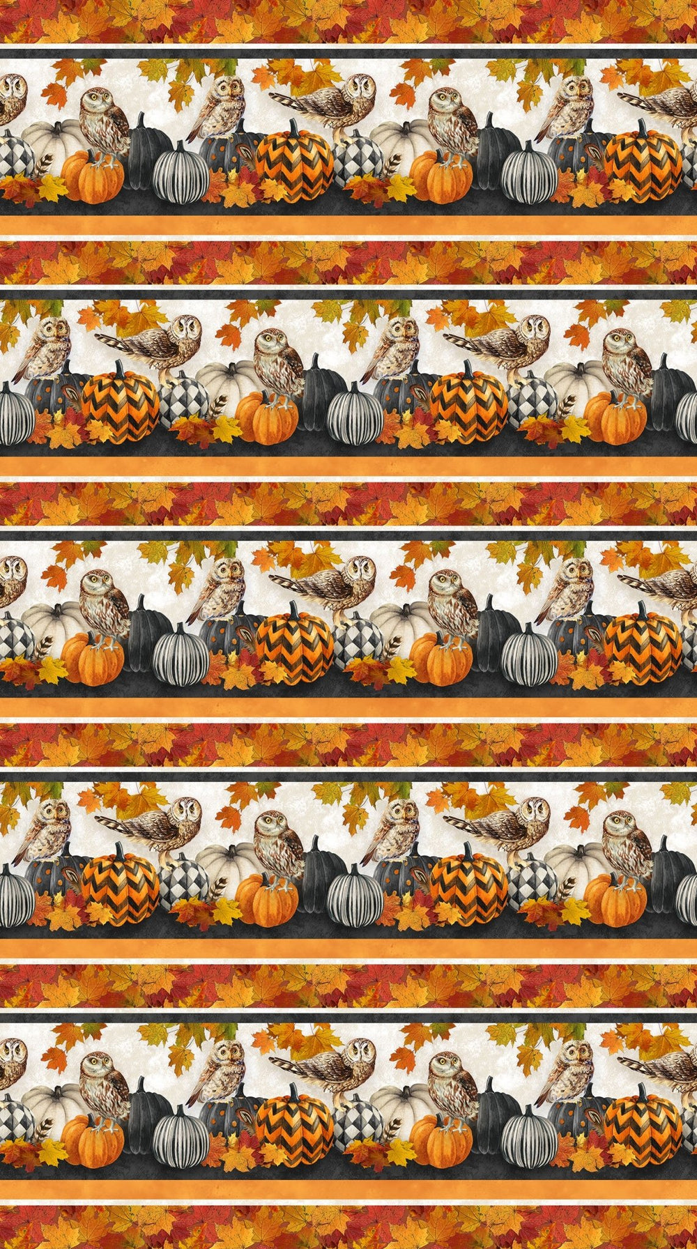 Charcoal Multi Border Stripe - Night Owl | 43/44" Cotton (DP28845 - 96) - Sold in UNITS of ¼ metre - Maple Leaf Quilting Company Ltd.