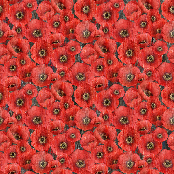 Charcoal Packed Poppy - Poppy Meadow | 43/44" (DP29088 - 97) - Sold in UNITS of ¼ metre - Maple Leaf Quilting Company Ltd.