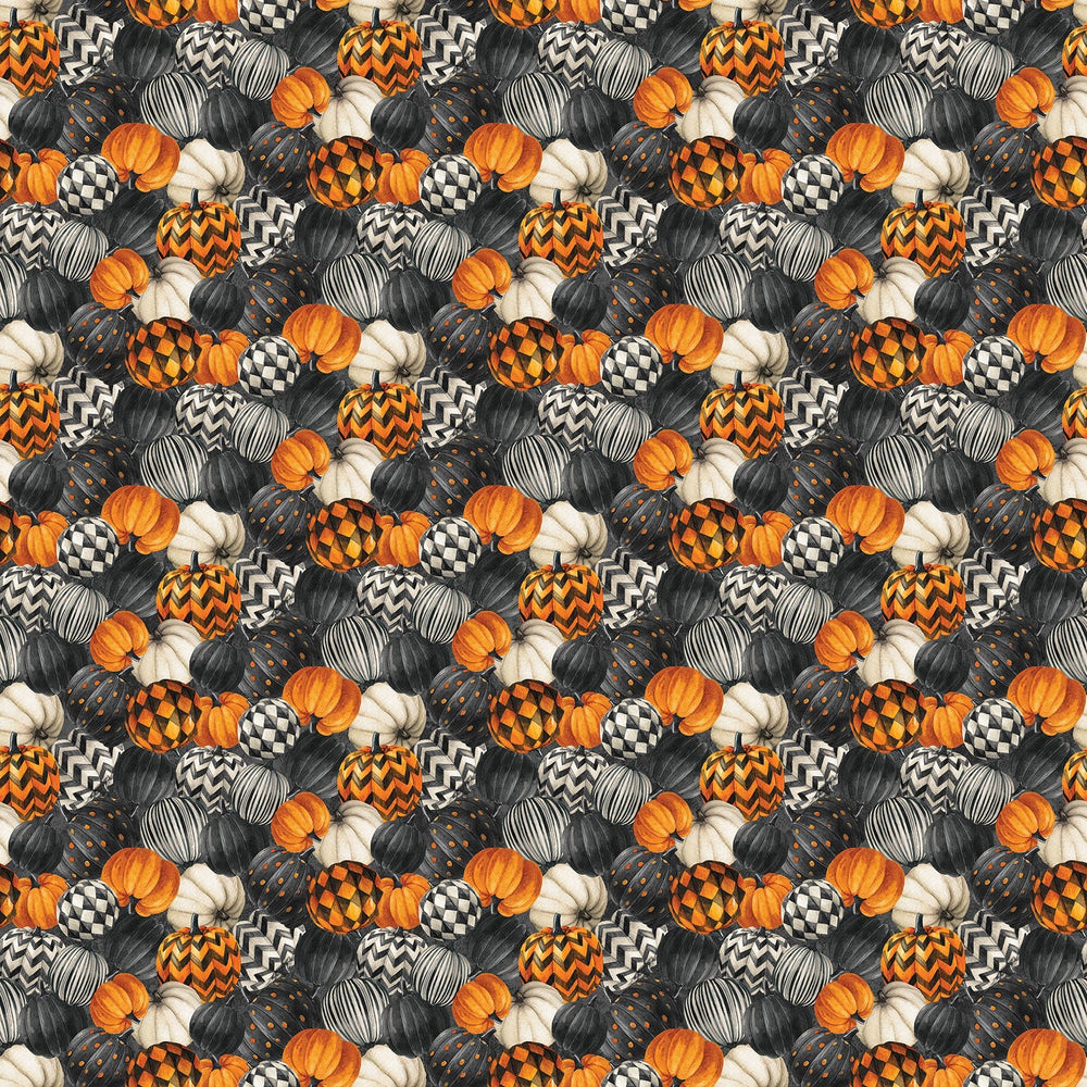 Charcoal Packed Pumpkins - Night Owl | 43/44" Cotton (DP28848 - 96) - Sold in UNITS of ¼ metre - Maple Leaf Quilting Company Ltd.