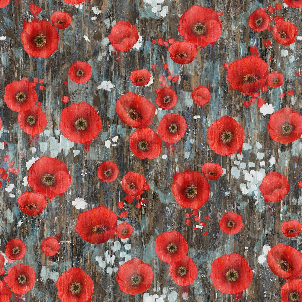 Charcoal Poppy - Poppy Meadow | 43/44" (DP29087 - 97) - Sold in UNITS of ¼ metre - Maple Leaf Quilting Company Ltd.