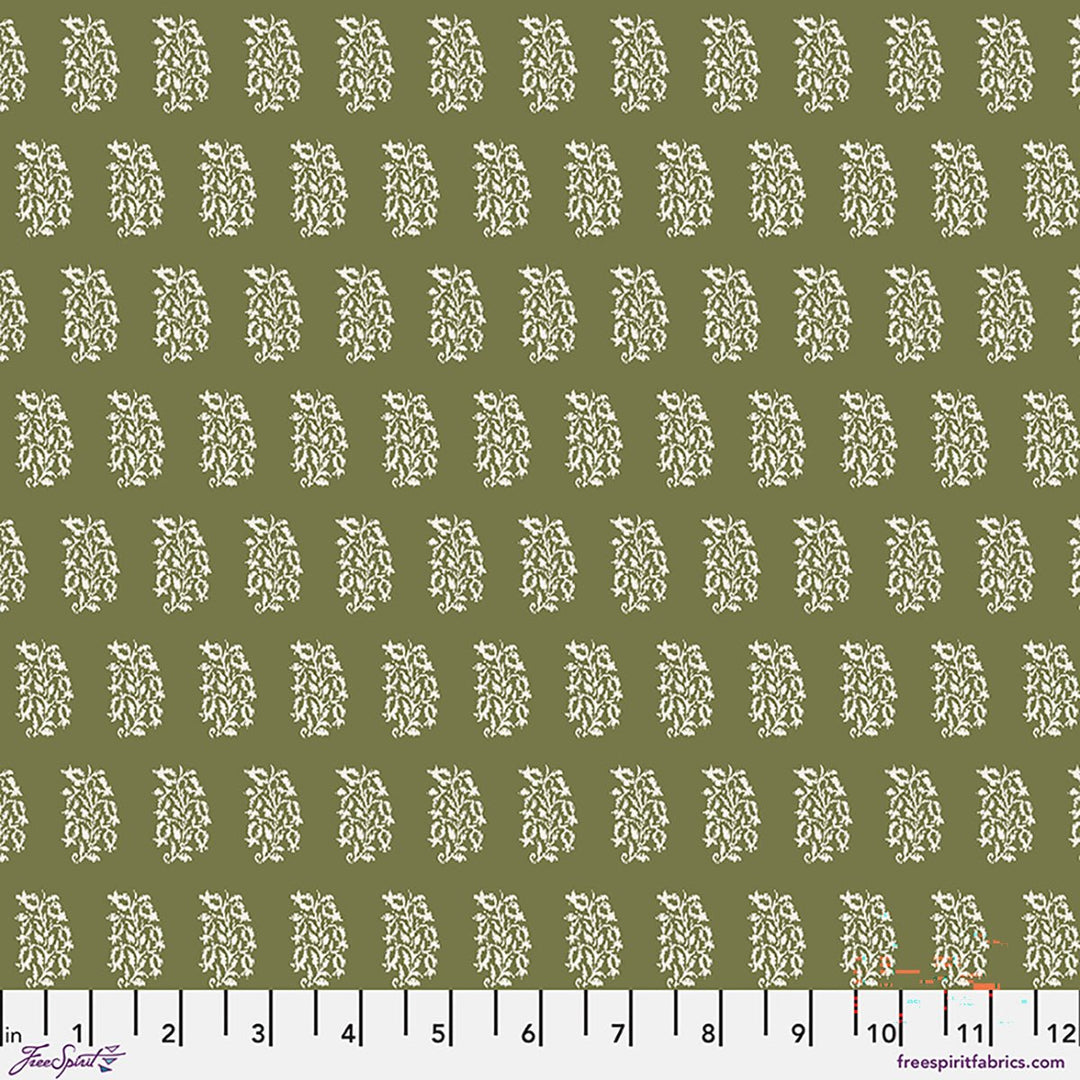 Chiswick Grove Bagru - Olive | 43/44" Cotton - Maple Leaf Quilting Company Ltd.