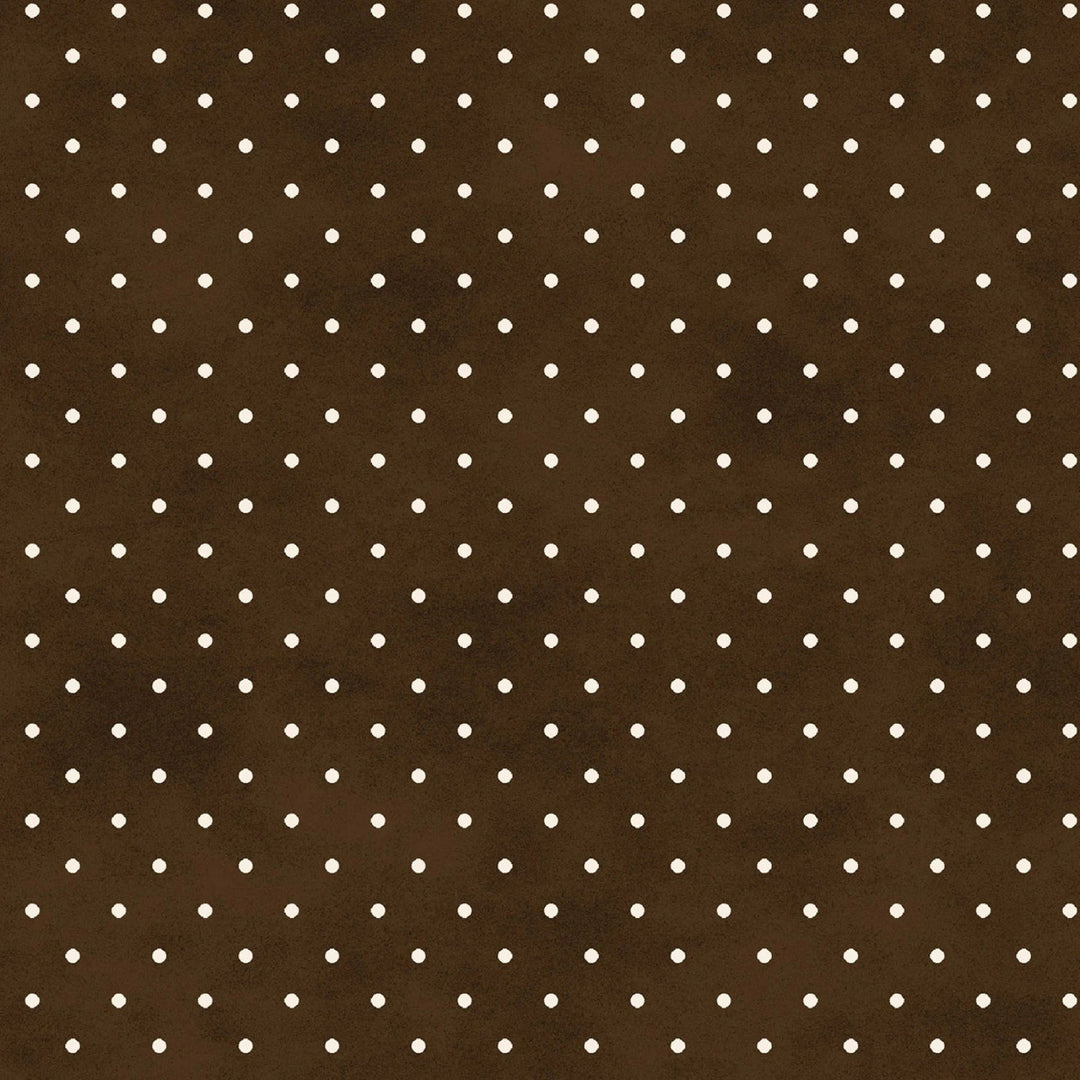 Chocolate Brown Classic Dot | 43/44" Cotton (609M - AJ) - Sold in UNITS of ¼ metre - Maple Leaf Quilting Company Ltd.