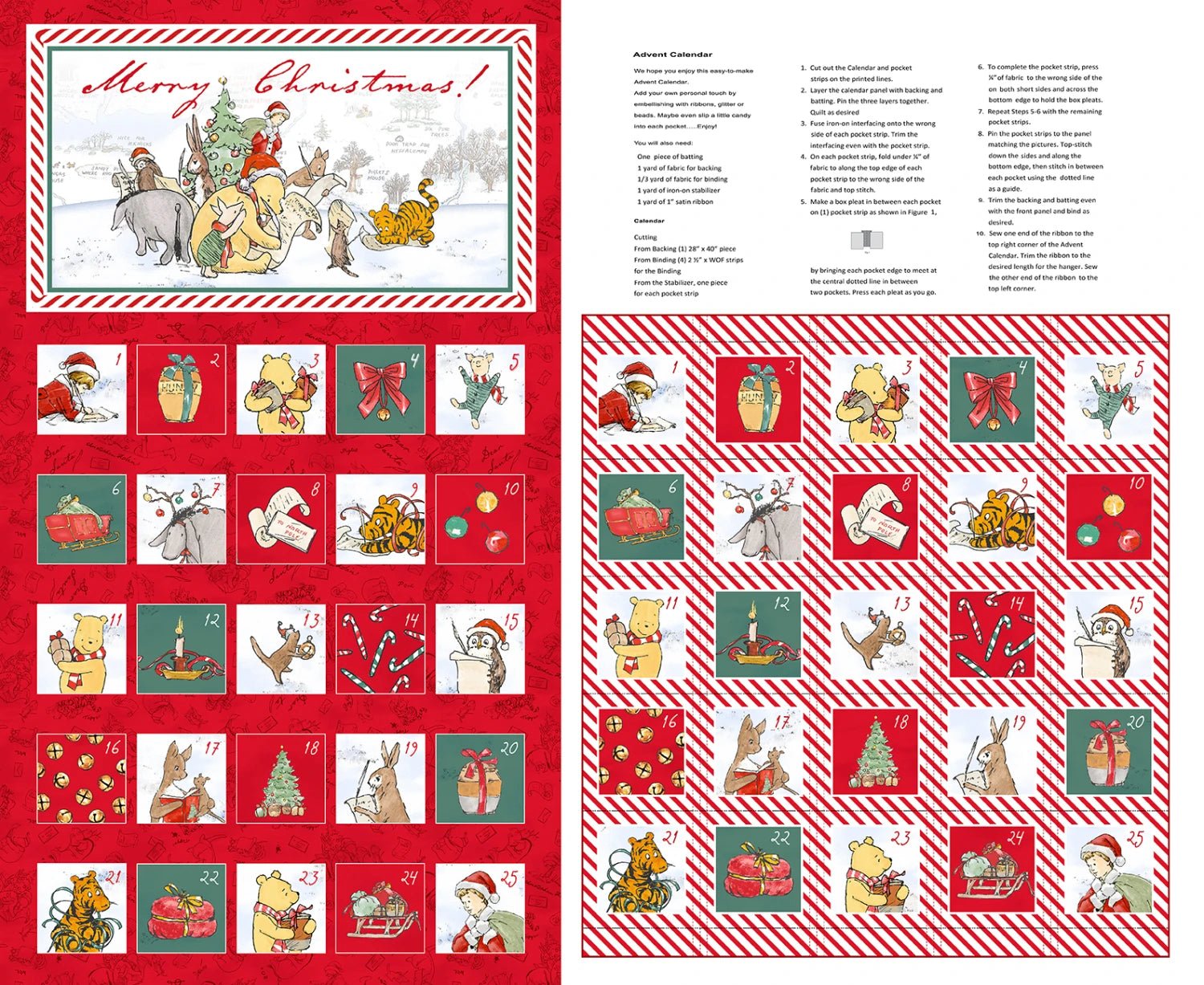 Christmas at Pooh Corner - Advent Calendar Panel (36