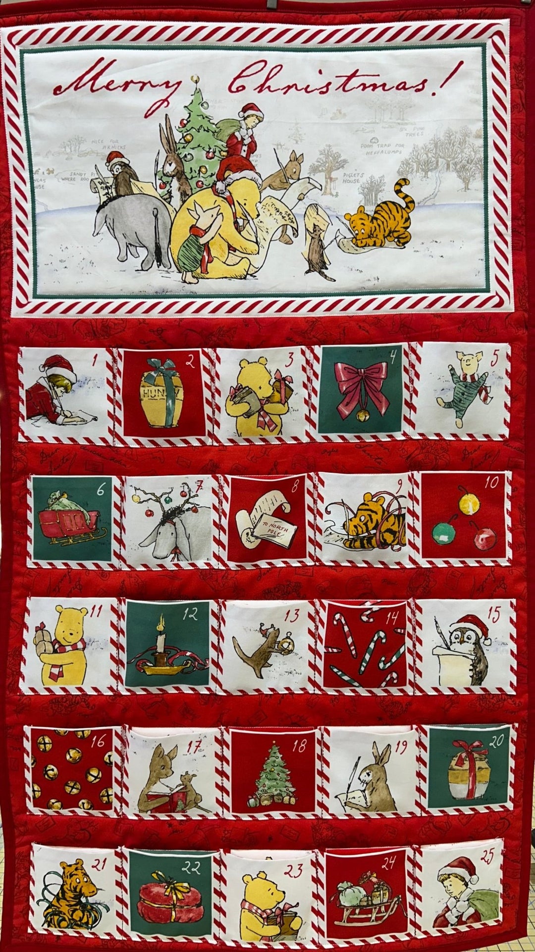Christmas at Pooh Corner - Advent Calendar Quilt Kit (36"x 44") - Maple Leaf Quilting Company Ltd.
