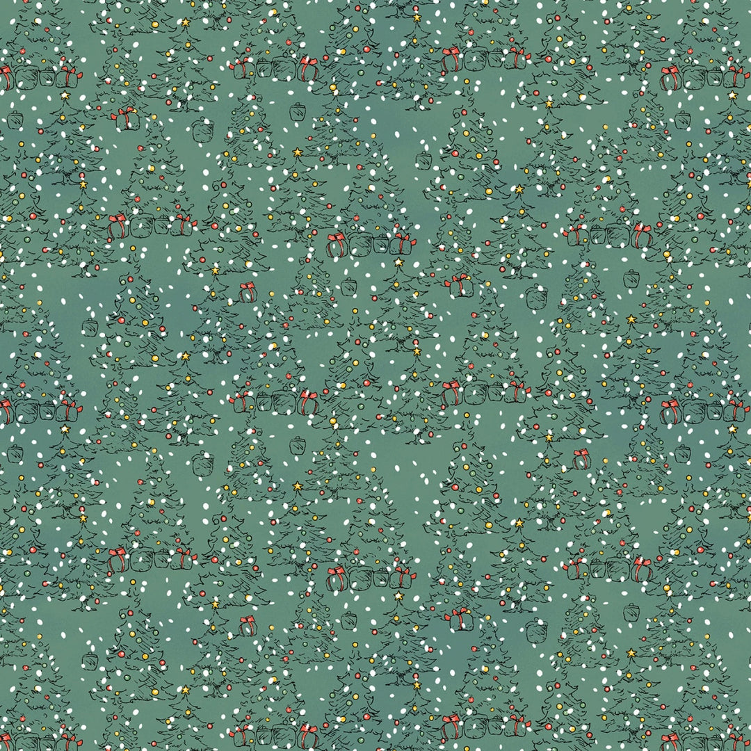 Christmas at Pooh Corner - Forest Trees Mono 8" | Cotton 44"/45" - Maple Leaf Quilting Company Ltd.