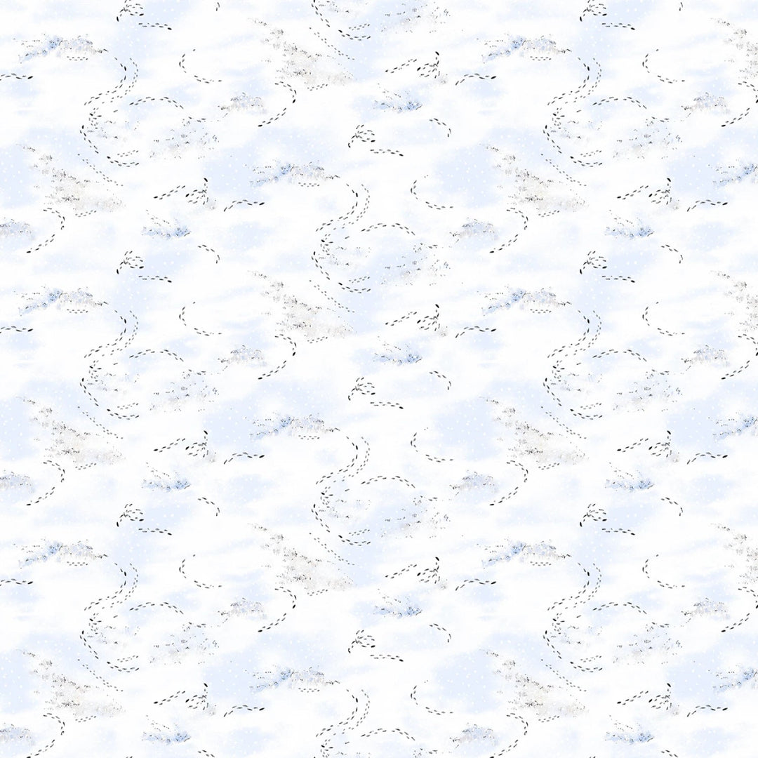 Christmas at Pooh Corner - Snow Frosted Footprints 12" | 44"/45"Cotton - Maple Leaf Quilting Company Ltd.