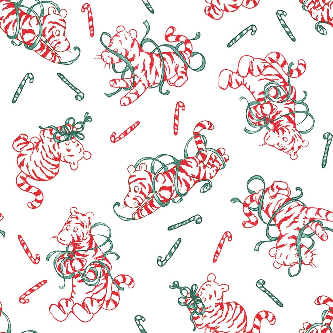 Christmas at Pooh Corner - White/Red Peppermint Tigers 6" | 44"/45" Cotton - Maple Leaf Quilting Company Ltd.