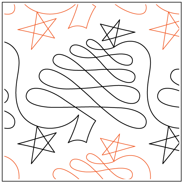 Christmas Doodle - Trees – 10” Paper Pantograph - Maple Leaf Quilting Company Ltd.