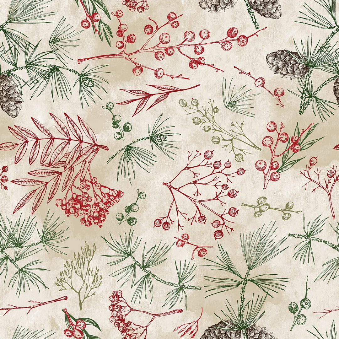 Christmas Tree Bits (12 Inch) 108" Cotton (8857S-102) - Sold in UNITS of 1/4 metre - Maple Leaf Quilting Company Ltd.