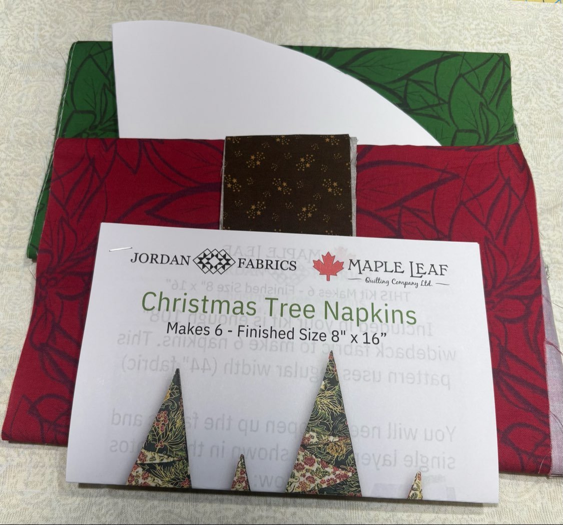 Christmas Tree Napkin - Kit (6pc set) - Maple Leaf Quilting Company Ltd.