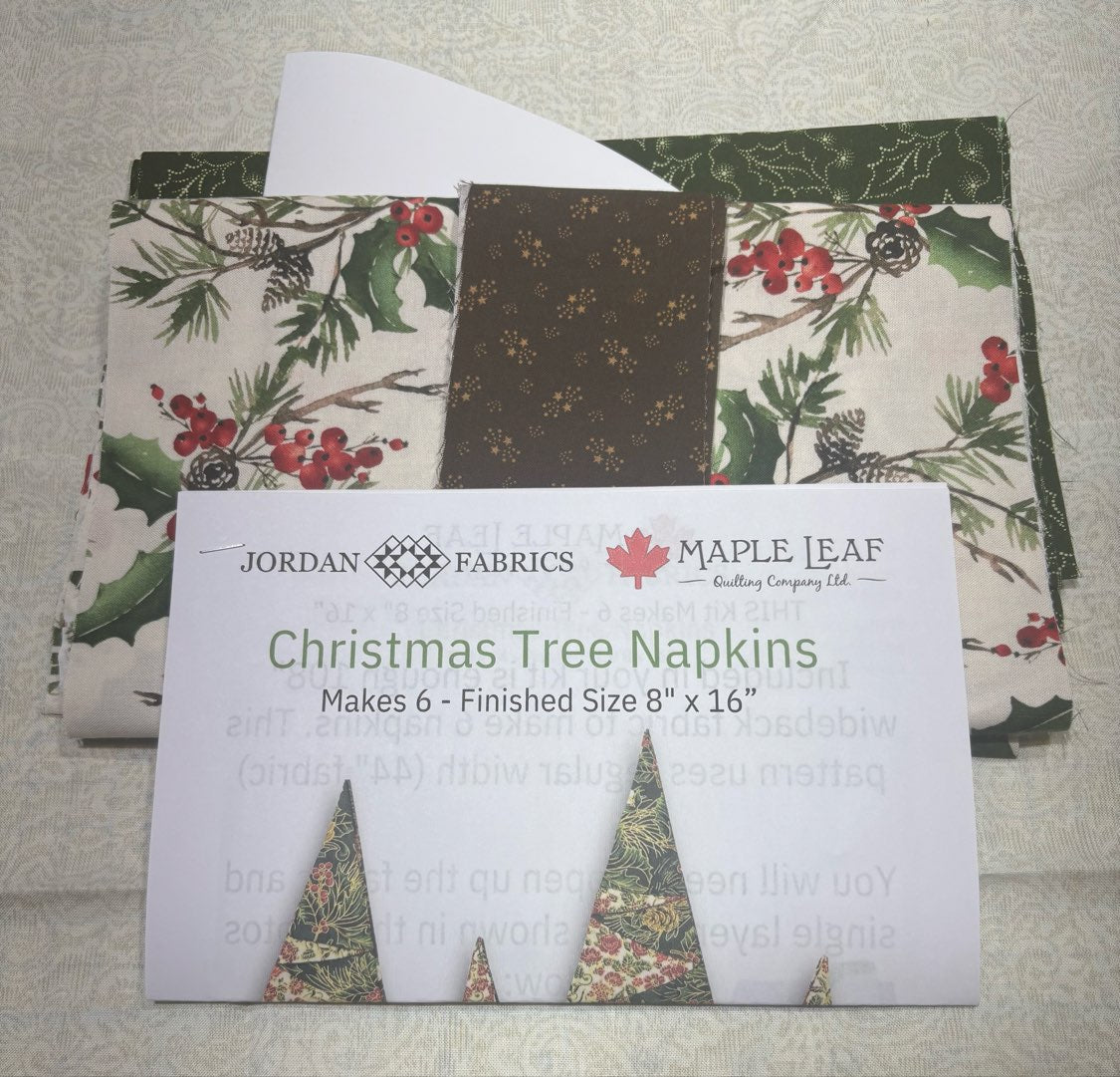 Christmas Tree Napkin - Kit (6pc set) - Maple Leaf Quilting Company Ltd.