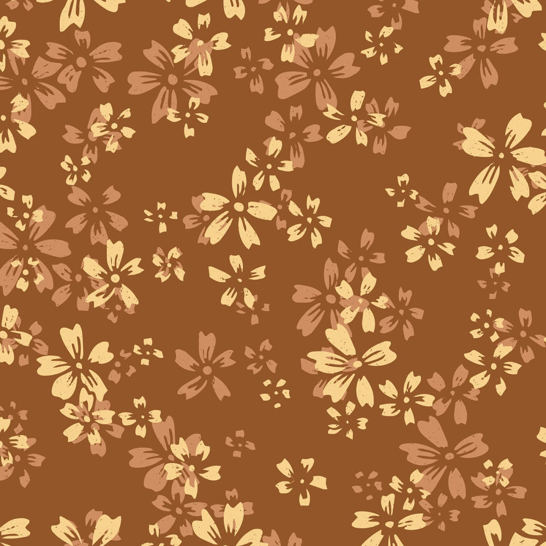 Cinnamon Wildflower Eventide 108” Organic Cotton (227887 - X) - Sold in UNITS of 1/4 metre - Maple Leaf Quilting Company Ltd.