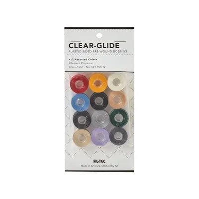 Clear Glide - 12 Pack - Style 15/A Assorted Colors (60476) - Maple Leaf Quilting Company Ltd.