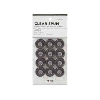 Clear Spun - 12 Pack - Class 15/A 90 Black - Maple Leaf Quilting Company Ltd.