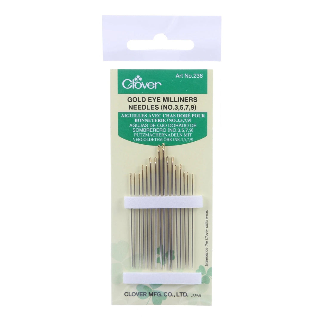 Clover Gold Eye Milliners Needles Size 3/9 - 16ct (236CV - 3 - 9) - Maple Leaf Quilting Company Ltd.
