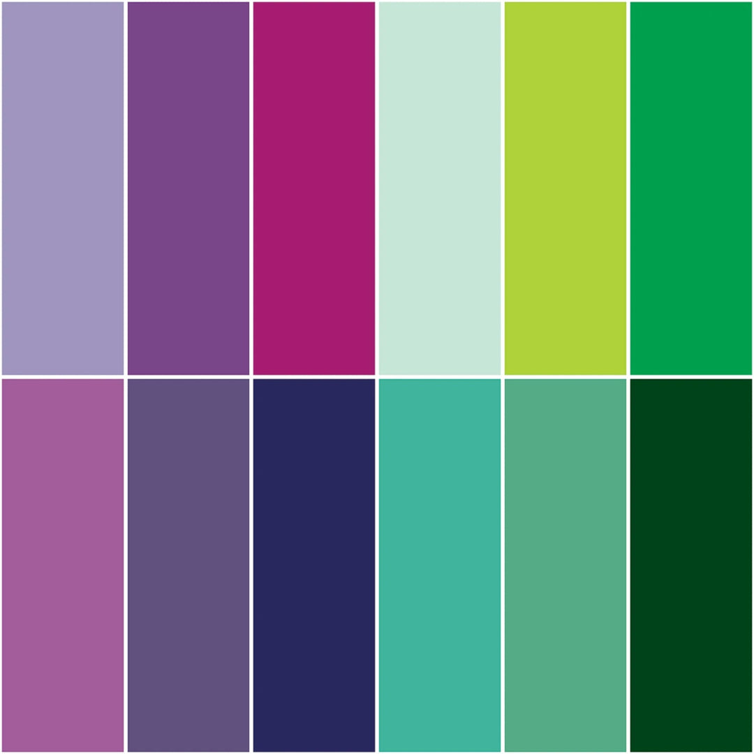 Confetti Cotton Purple Vibrations Bundle | Fat Quarter Package - 12pcs (FQ - PVIB120 - 12) - Maple Leaf Quilting Company Ltd.