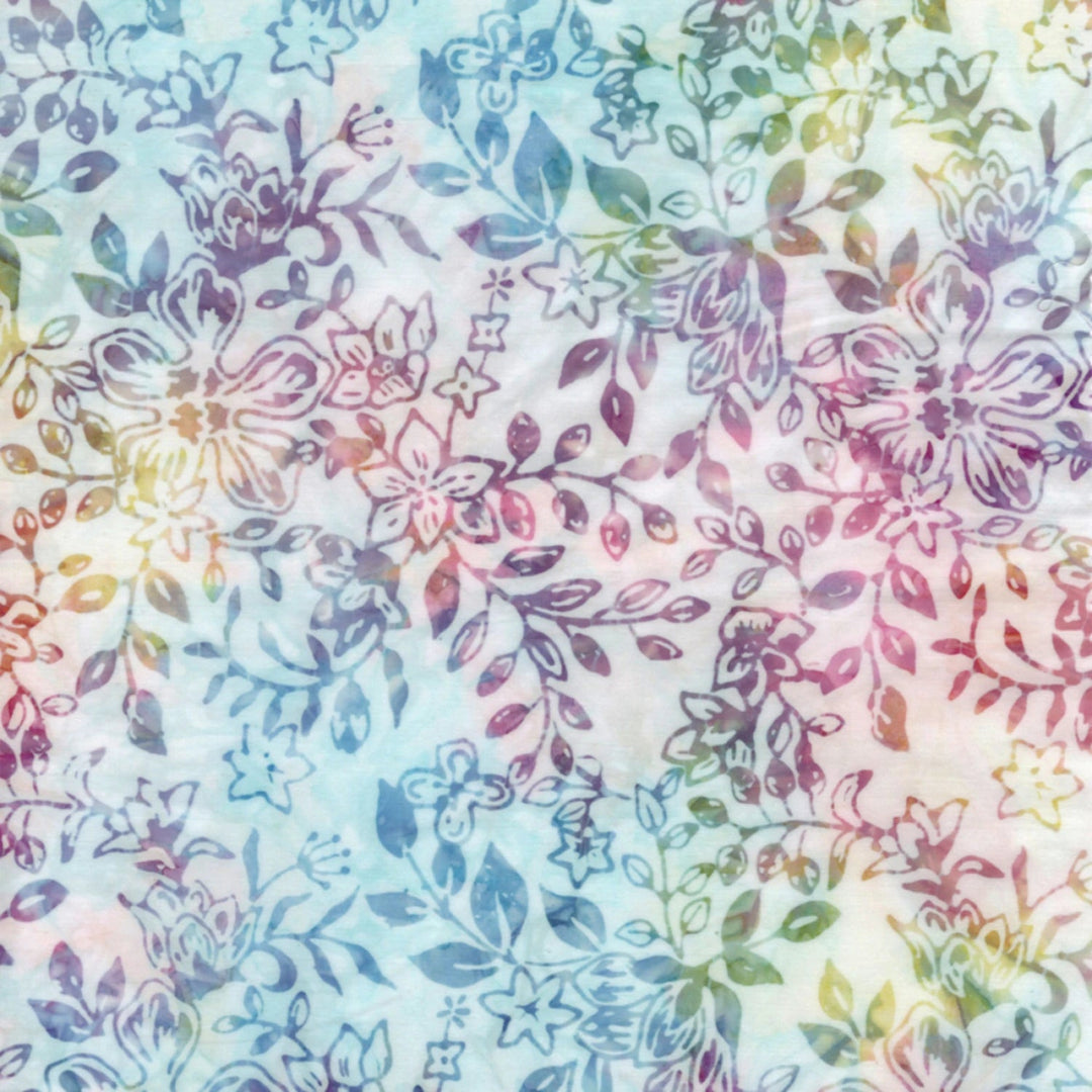 Confetti Floral & Leafy Vine 106” Batik (BX1944 - CONFETTI) - Sold in UNITS of 1/4 metre - Maple Leaf Quilting Company Ltd.