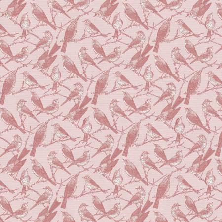 Coral Birds Of A Feather 118" Cotton (183 - 25339) – Sold in UNITS of ¼ metre - Maple Leaf Quilting Company Ltd.