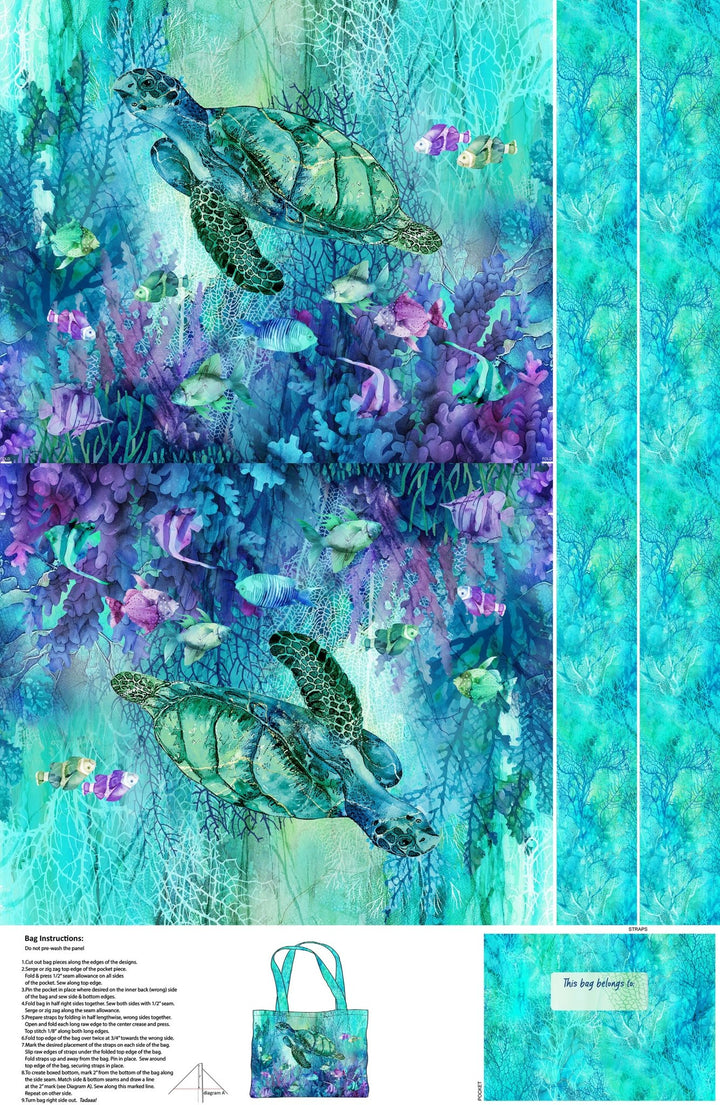 Coral Reef Bag Panel 28" x 43" Panel (C28885 - 66) - Maple Leaf Quilting Company Ltd.
