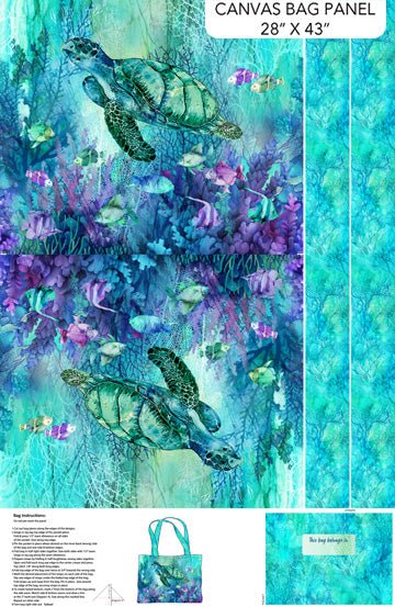 Coral Reef Bag Panel 28" x 43" Panel (C28885 - 66) - Maple Leaf Quilting Company Ltd.