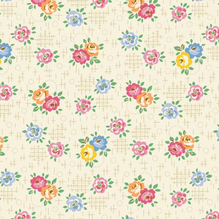 Cream Aunt Grace Calicos 108" Cotton (R360885D - CREAM) – Sold in UNITS of ¼ metre - Maple Leaf Quilting Company Ltd.