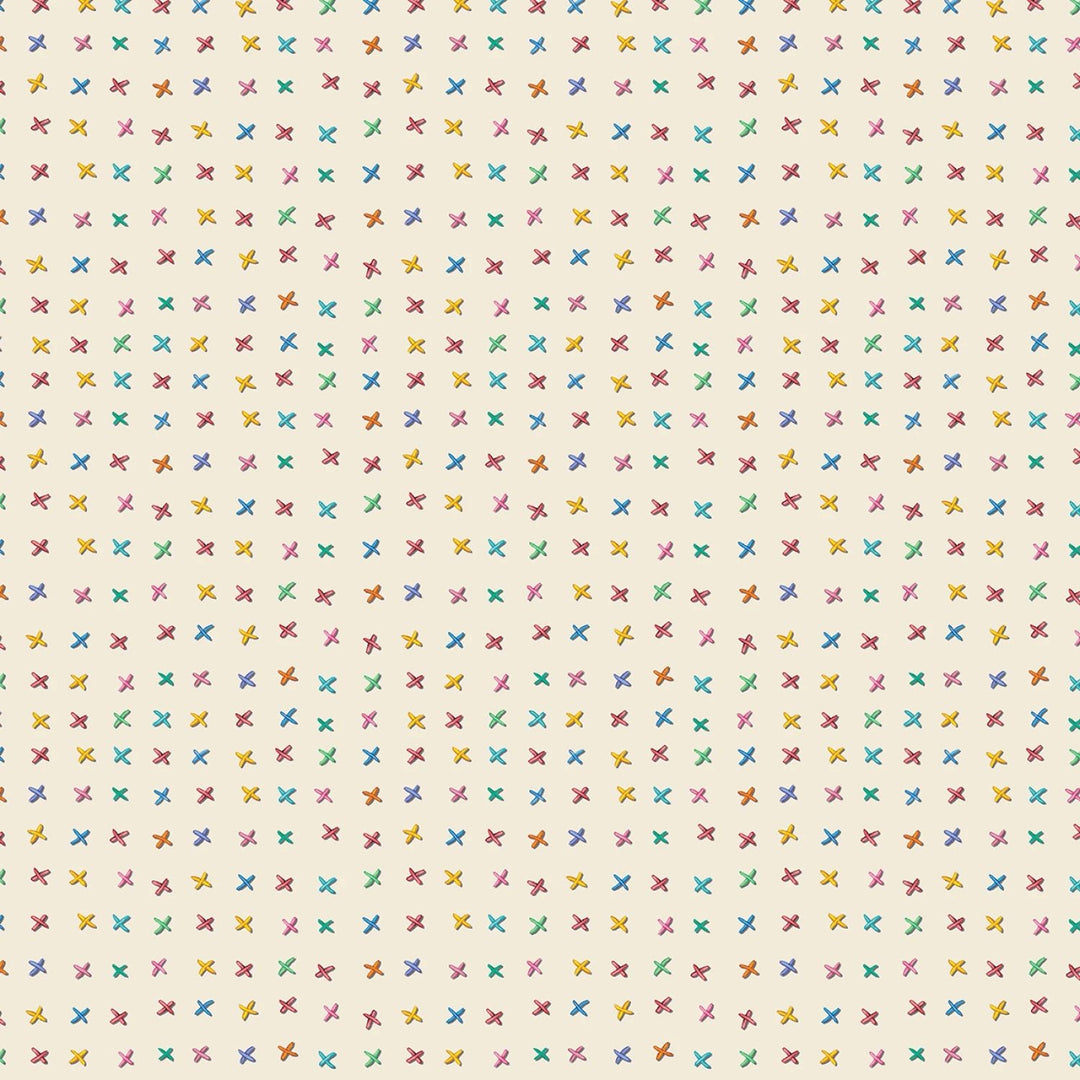 Cream Cross Stitch | 43/44" Cotton (DDC12152 - CREM) - Sold in UNITS of ¼ metre - Maple Leaf Quilting Company Ltd.