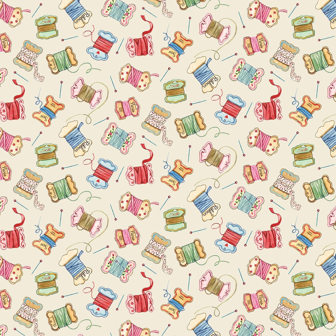 Cream Floss Bobbing | 43/44" Cotton (DDC12155 - CREM) - Sold in UNITS of ¼ metre - Maple Leaf Quilting Company Ltd.