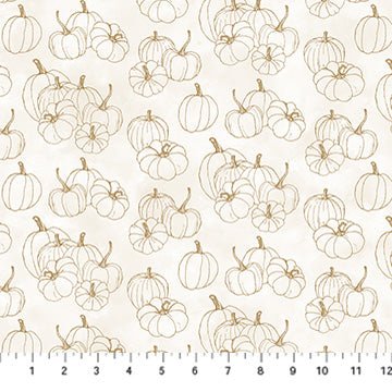 Cream Pumpkin Blender - Night Owl | 43/44" Cotton (DP28852 - 11) - Sold in UNITS of ¼ metre - Maple Leaf Quilting Company Ltd.