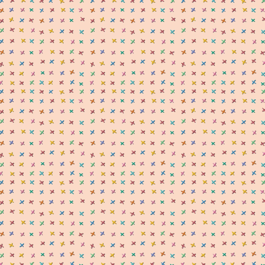 Creamsicle Cross Stitch | 43/44" Cotton (DDC12152 - CRMS) - Sold in UNITS of ¼ metre - Maple Leaf Quilting Company Ltd.