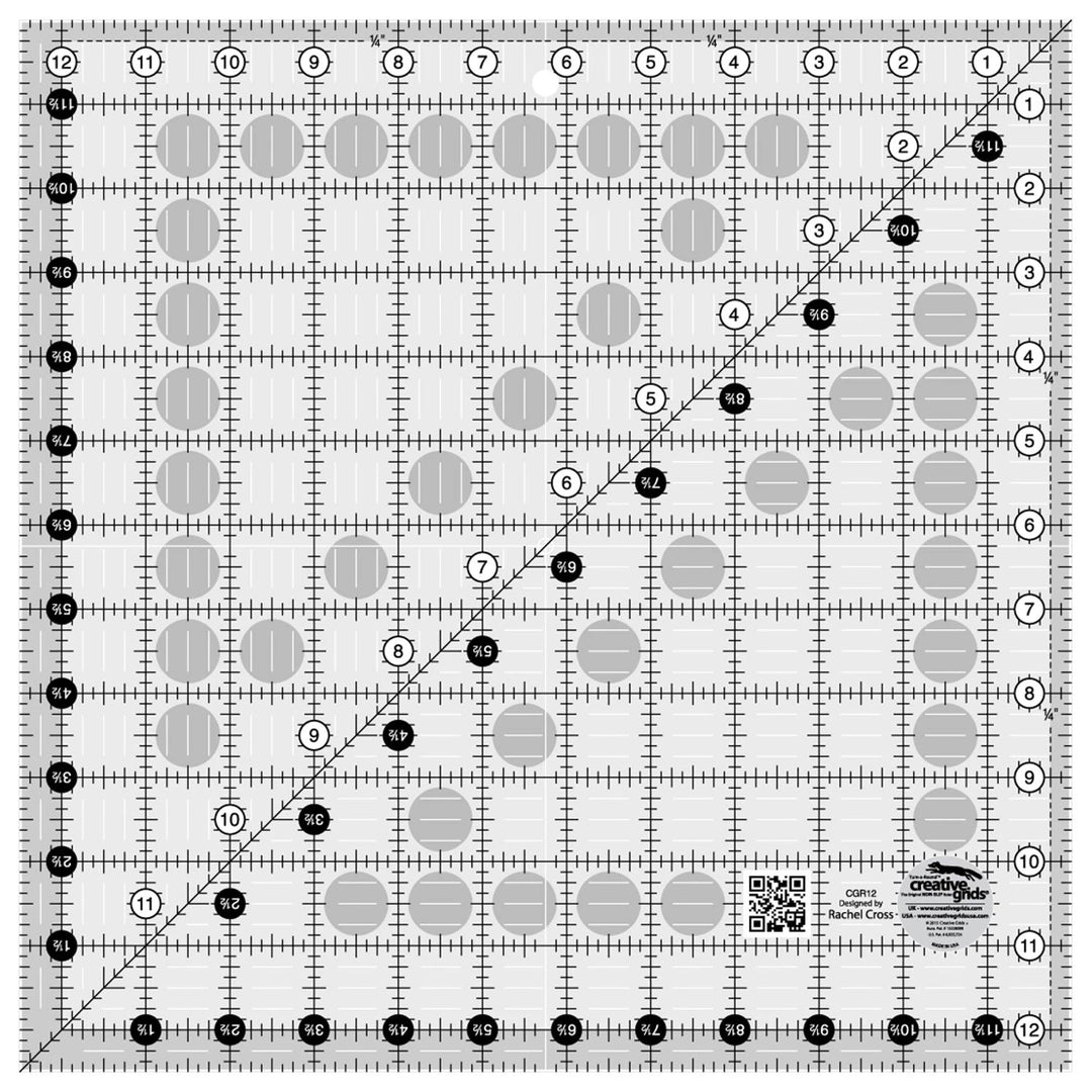 Creative Grids Quilt Ruler | 12.5" Square (CGR12) - Maple Leaf Quilting Company Ltd.